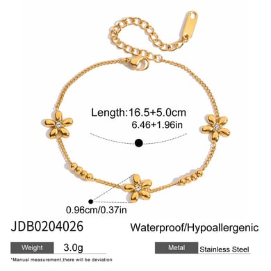1 Piece Sweet Bow Knot Stainless Steel Gold Color Women's Charm Bracelets h5 Picture2