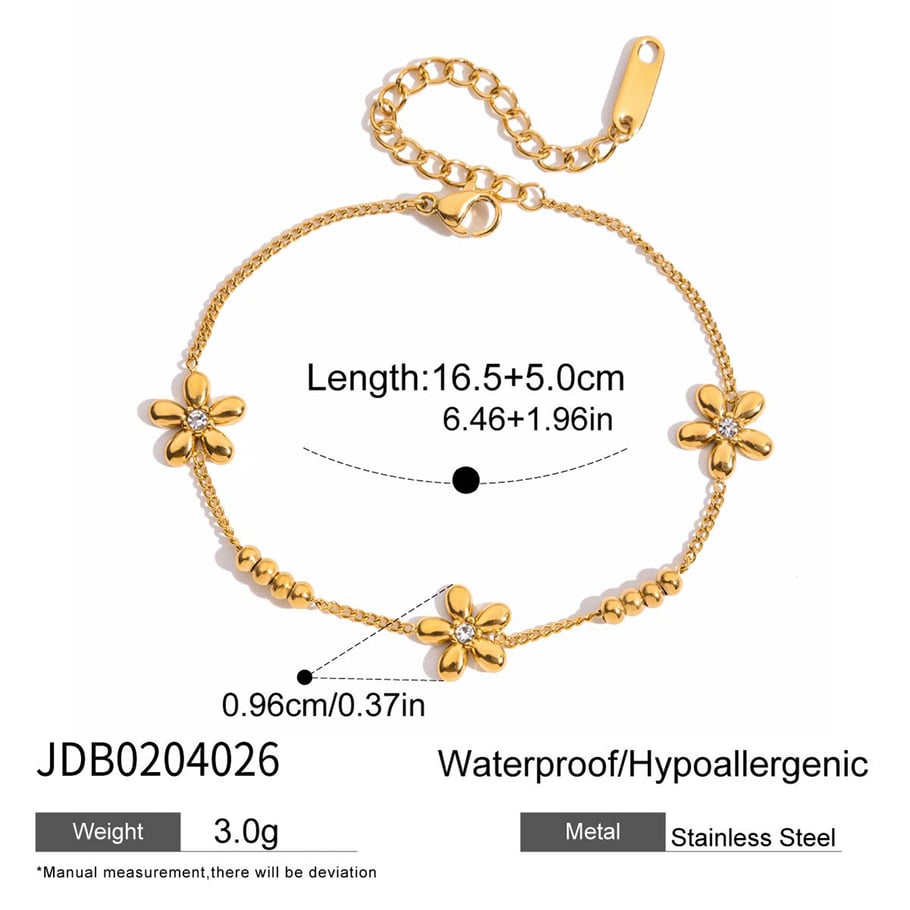 1 Piece Sweet Bow Knot Stainless Steel Gold Color Women's Charm Bracelets Picture2
