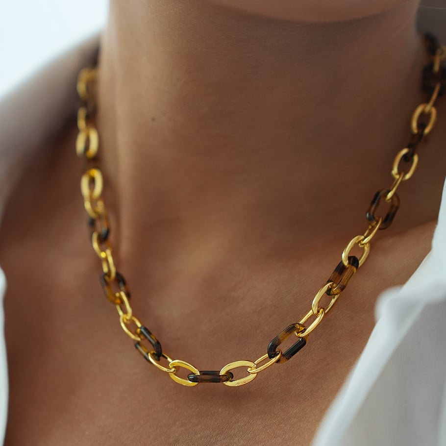 1 Piece Simple Series Retro Leopard Print Stainless Steel  Women's Chain Necklaces Picture6