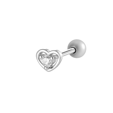 1 stuk hart strik knoop koper goud kleur zirkoon piercing oorbel h5 