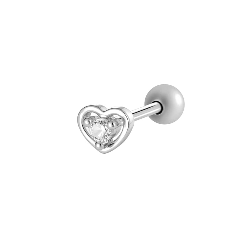 1 stuk hart strik knoop koper goud kleur zirkoon piercing oorbel 