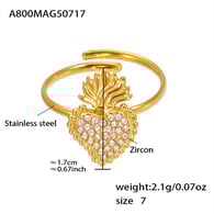 Anello a cuore in oro A800/Numero 7 Immagine5