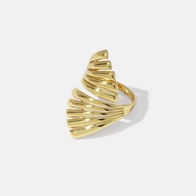 1 Piece Irregular Shape Stainless Steel Gold Color Statement Ring h5 Picture2