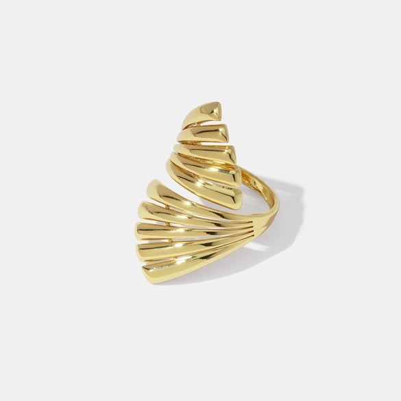1 Piece Irregular Shape Stainless Steel Gold Color Statement Ring