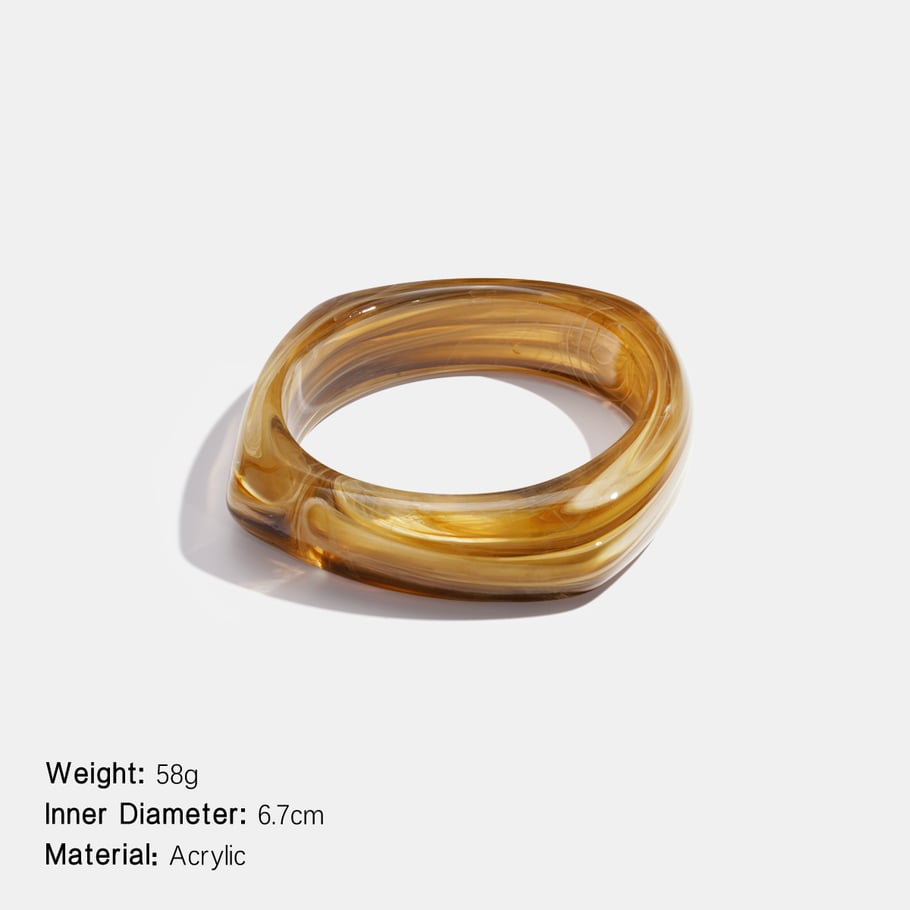1 Piece Simple Versatile Irregular Gradient Color Acrylic Women's Bangles h5Picture2
