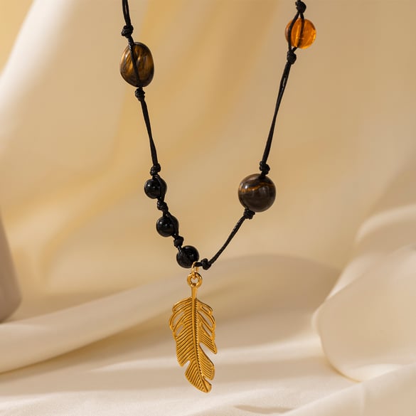 1 Piece Natural Stone Beaded Necklace 2