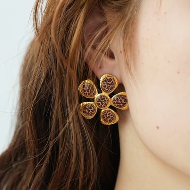 1 Pair Simple Series Natural Flower Stainless Steel  Gold Color  Women's Stud Earrings h5 Picture7