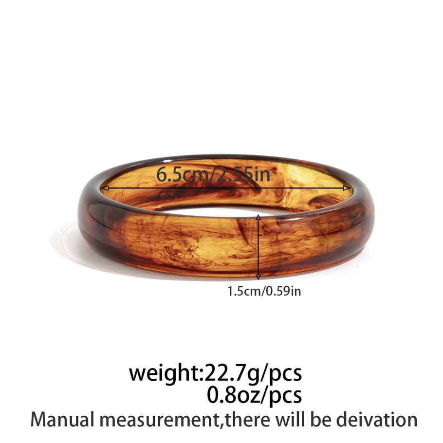 1 Piece Retro Gradient Color Resin Bangle Picture2