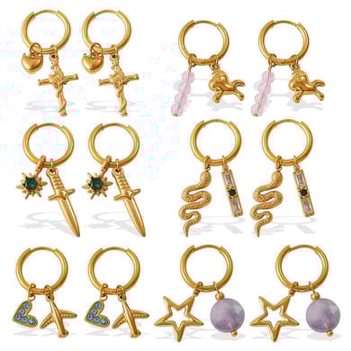 1 Pair Stainless Steel Gold Color DIY Drop Earrings h5 Picture4