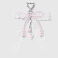 1 pink bow keychain 