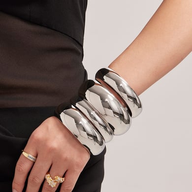 1 Piece Minimalist Solid Color Stainless Steel Women's Bangles h5 Picture4