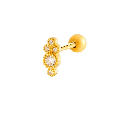1 Piece Butterfly Copper Gold Color Zircon Piercing Earring h5 