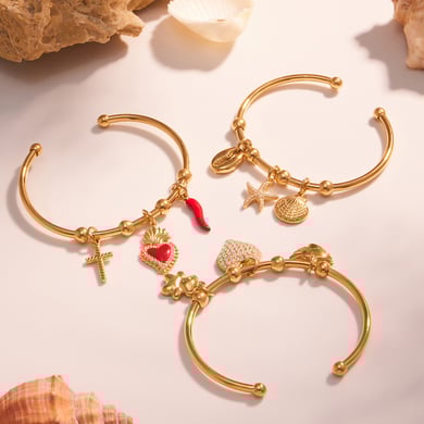 1 Piece Sophisticated Heart Stainless Steel Gold Color Zircon Women's Cuff Bracelets h5 Picture3