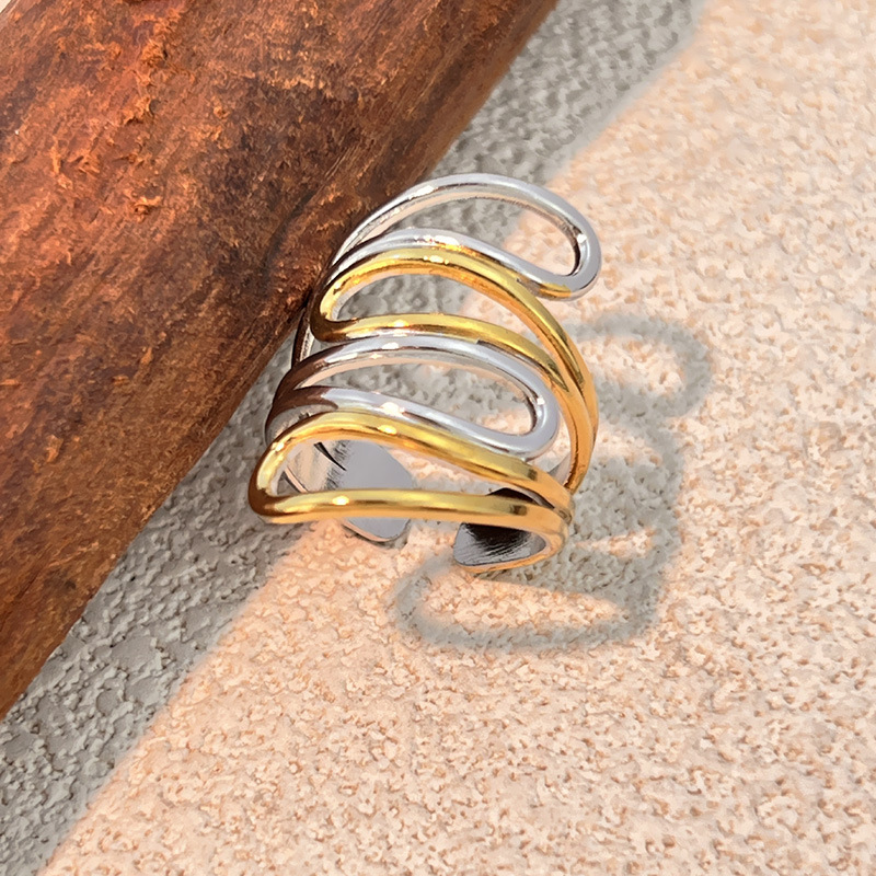 1 Piece Simple Mixed Color Stainless Steel Minimalist Ring Picture3