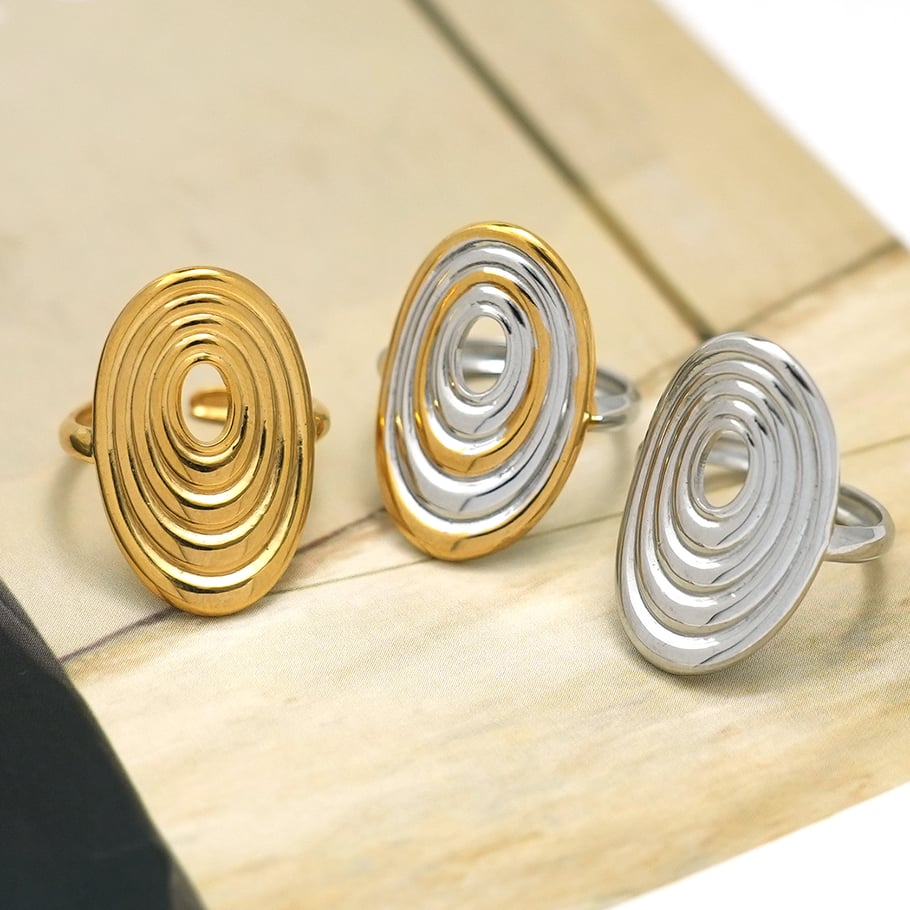 1 Piece Simple Series Retro Circle Stainless Steel  Women's Statement Rings Picture4