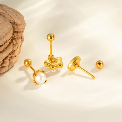 1 stuk hart koper goud kleur zirkoon piercing oorbel h5 Afbeelding3