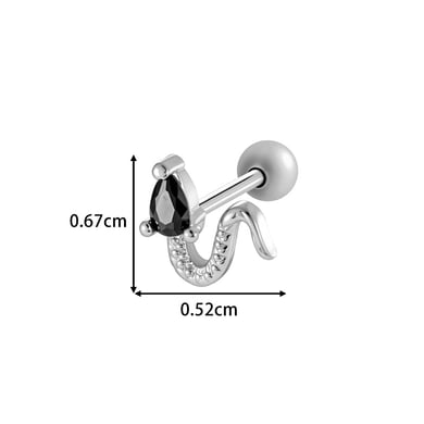 1 Piece Snake Butterfly Copper Gold Color Zircon Piercing Earring h5 Picture2