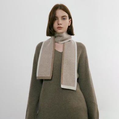 1 pieza de bufandas de invierno de poliéster con patchwork simple para mujer h5 Imagen2