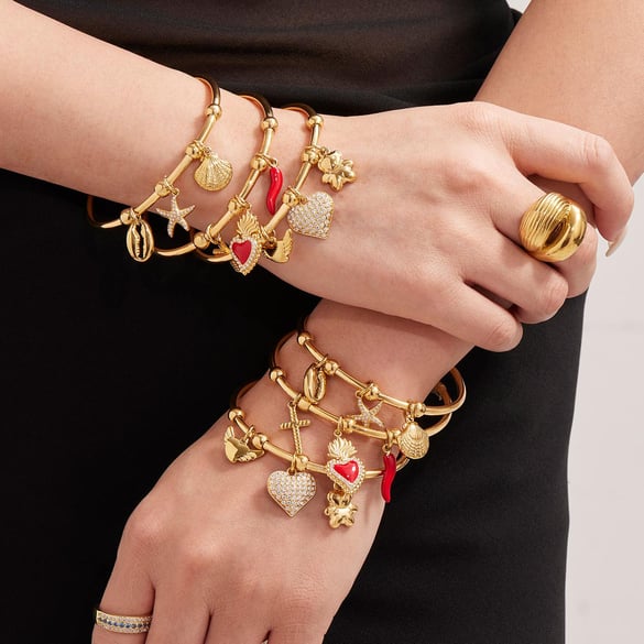 1 Stück anspruchsvolle Herz Edelstahl Gold Farbe Zirkon Damen Manschette Armbänder 2