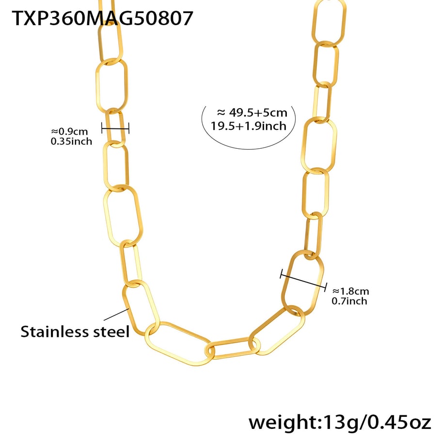 Simple Squircle Stainless Steel Gold Color Women's Jewelry Sets 