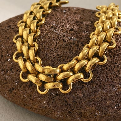 1 Piece Minimalist Chain Stainless Steel Gold Color Women's Chain Bracelets h5 Picture3