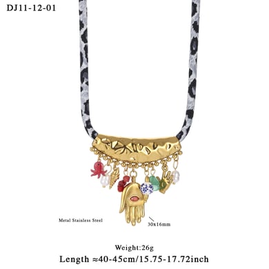 1 Piece Luxurious Hand Stainless Steel Gold Color Women's Pendant Necklaces h5 Picture2
