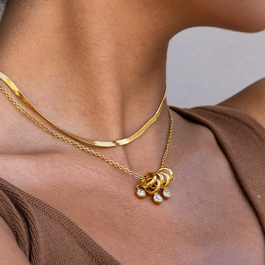 1 Piece Luxurious Circle Stainless Steel Gold Color Women's Pendant Necklaces Picture7