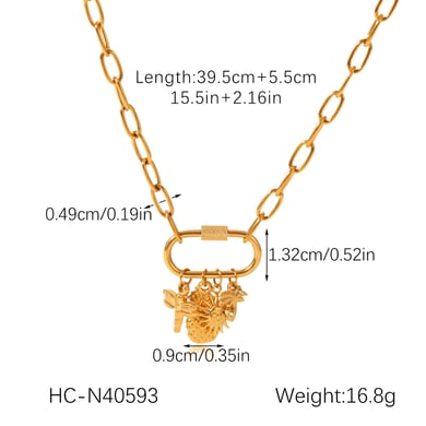 1 Piece Daily Animal Stainless Steel  Gold Color Women's Pendant Necklaces h5 Picture2