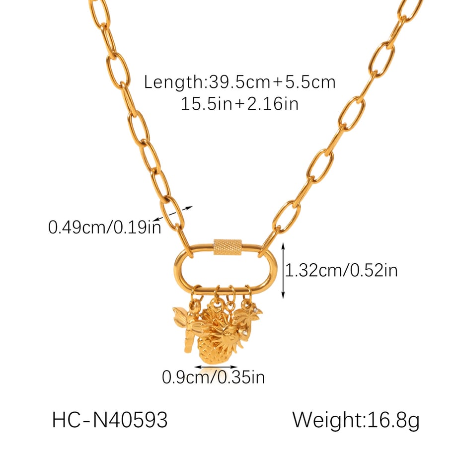 1 Piece Daily Animal Stainless Steel  Gold Color Women's Pendant Necklaces Picture2