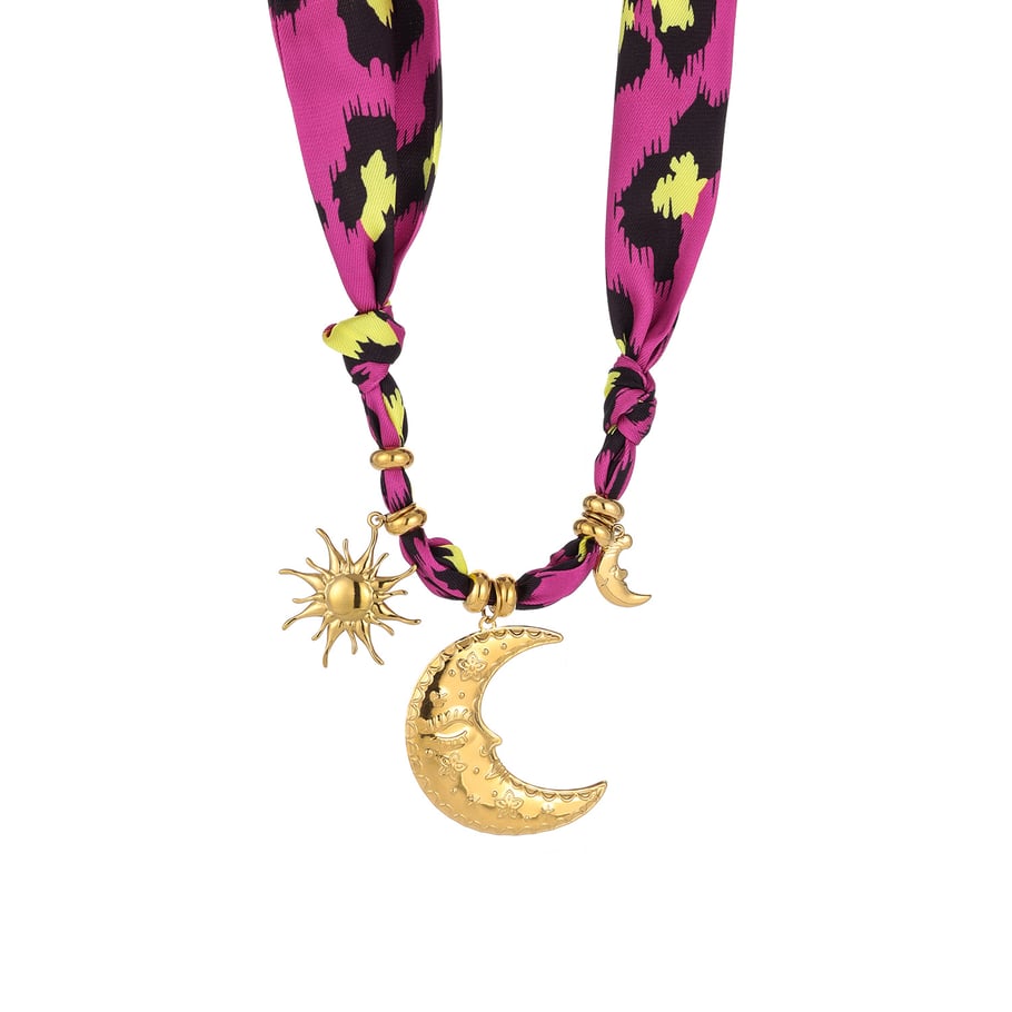 1 Piece Luxurious Heart Leopard Print Stainless Steel Gold Color Women's Pendant Necklaces 