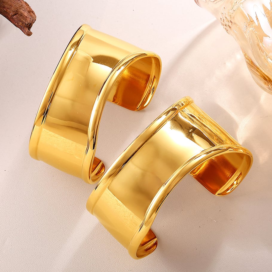 1 Piece Stainless Steel Gold Color Cuff Bracelet Picture2