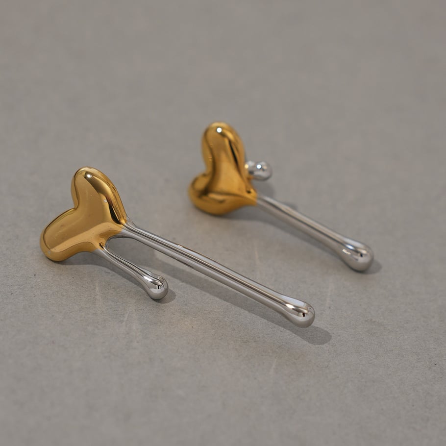 1 Piece Simple Heart Stainless Steel Gold Color Women's Statement Rings h5Picture5