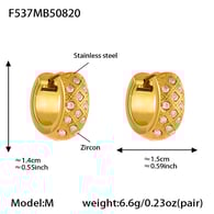 F537-Goldene Zirkon Ohrringe-M Bild5