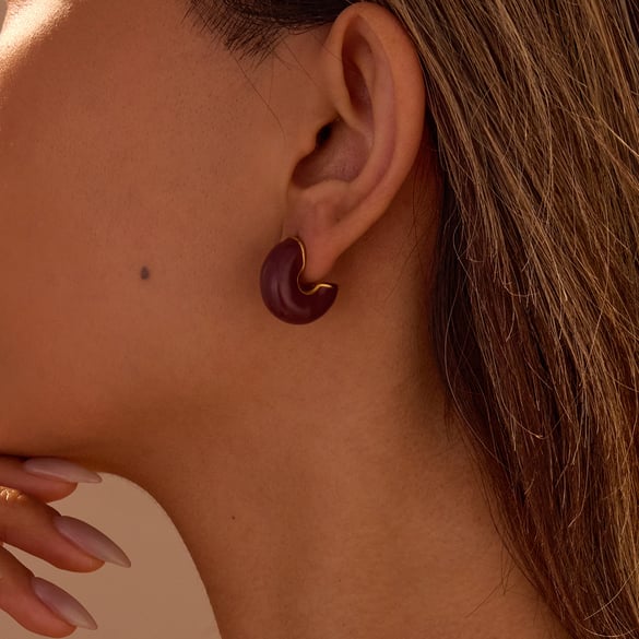 1 Pair Simple Series Retro Solid Color Stainless Steel Women's Stud Earrings 2