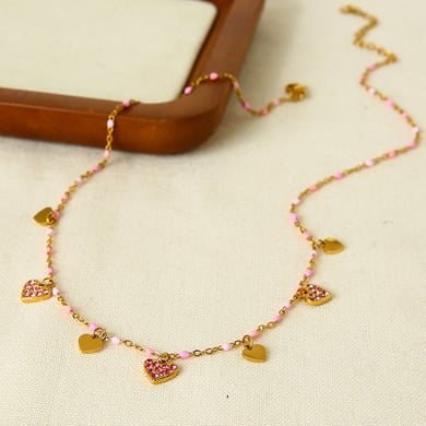 1 Piece Romantic Sweet Heart Stainless Steel  Women's Pendant Necklaces h5 Picture3