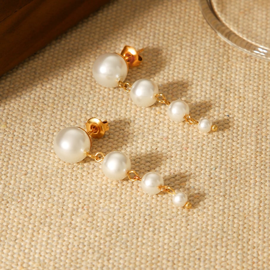 1 paar romantische elegante kwastjes oorbellen van roestvrij staal voor dames Afbeelding5