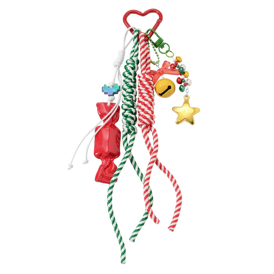 1 Piece Cute Heart Bow Knot Christmas Bag Charm Picture5