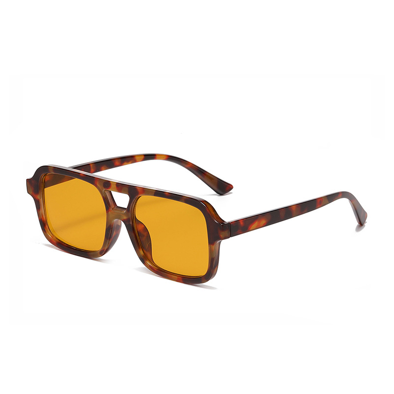 1 Paar stilvolle, vielseitige Damen-Sonnenbrille mit Doppelsteg und Leopardenmuster Bild3