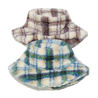 1 Piece Casual Plaid Plush Fisherman's Hat h5 Picture3