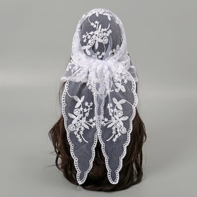 1 pièce de ceinture en dentelle romantique et douce de couleur unie pour femmes, foulards d&#39;été h5 Image3