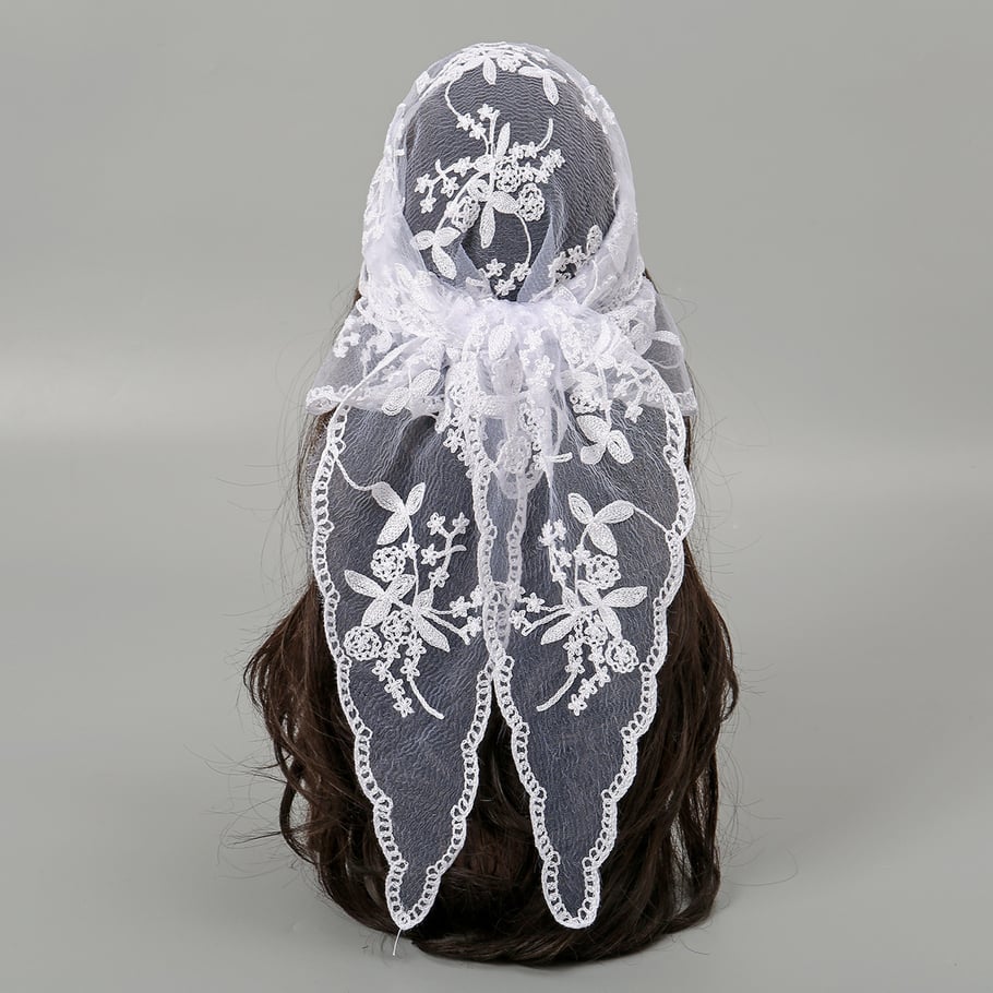 1 pièce de ceinture en dentelle romantique et douce de couleur unie pour femmes, foulards d&#39;été Image3