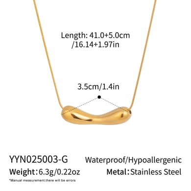 1 Piece Irregular Shape Stainless Steel Gold Color Pendant Necklace h5 