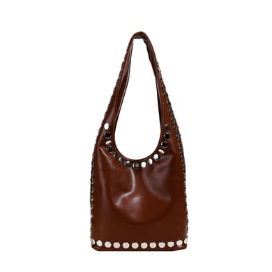 1 bolso de hombro de PU con remaches informales de lujo para mujer h5 Imagen4
