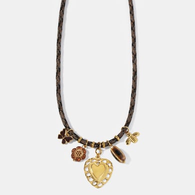 1 Piece Classic Series Retro Heart Stainless Steel  Gold Color  Women's Pendant Necklaces h5 