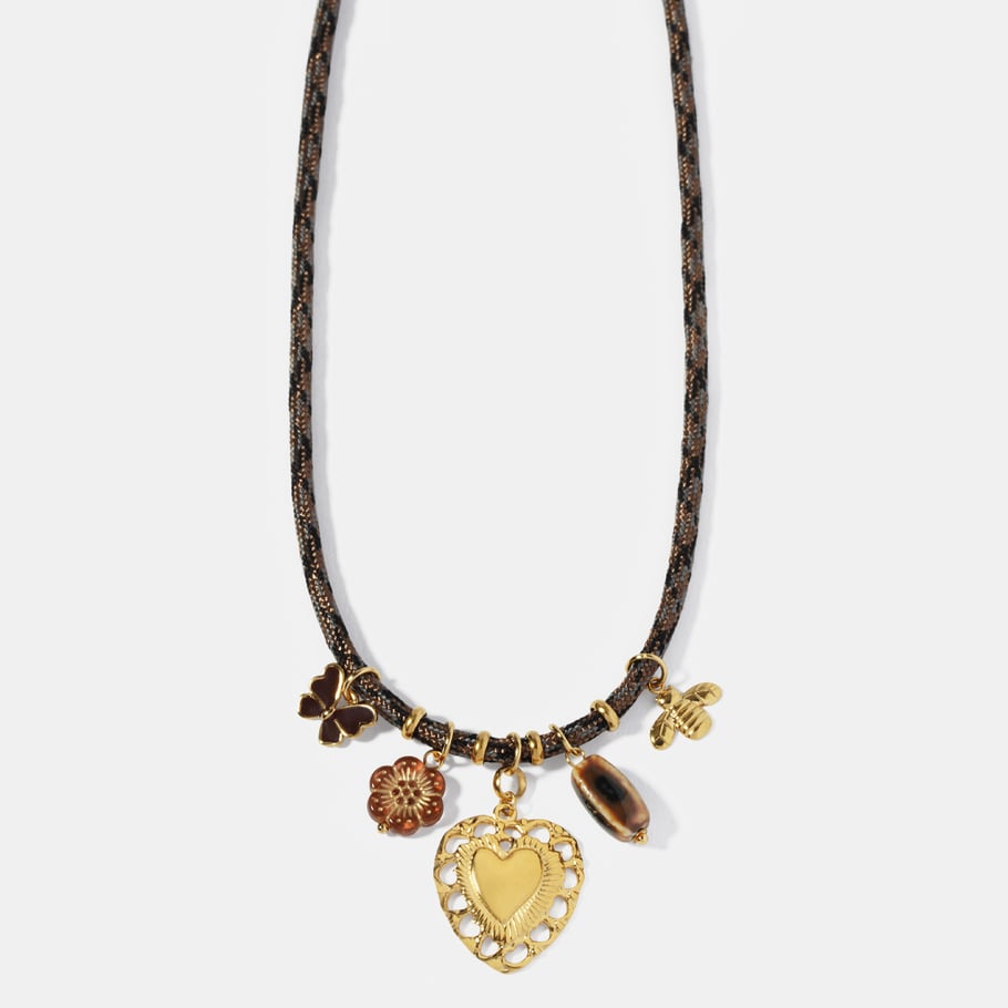 1 Piece Classic Series Retro Heart Stainless Steel  Gold Color  Women's Pendant Necklaces 