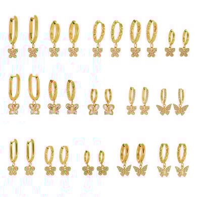 1 Pair Sweet Butterfly Stainless Steel Gold Color Women's Drop Earrings h5 Picture7