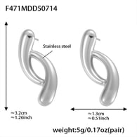 F471-Steel Geometric Drop Earrings Picture2
