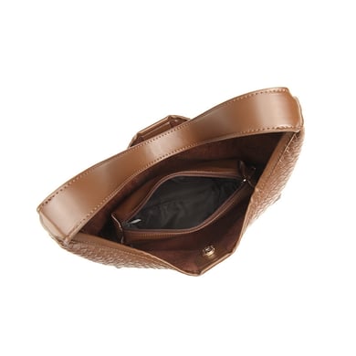 Sac à bandoulière classique en PU tissé pour femme avec pochette h5 Image4