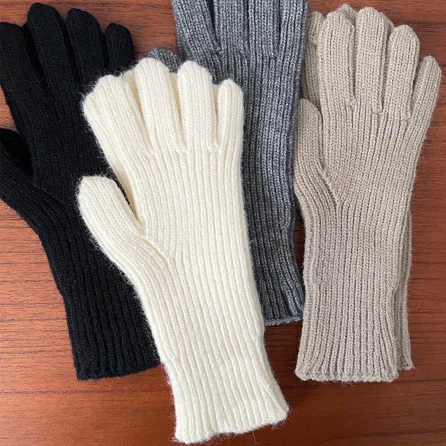 1 par de guantes de mujer de poliéster con tiras policromadas simples Imagen3