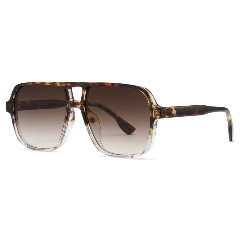 1 Paar einfache klassische Patchwork-Sonnenbrille mit Leopardenmuster und gemischten Farben für Damen Bild3